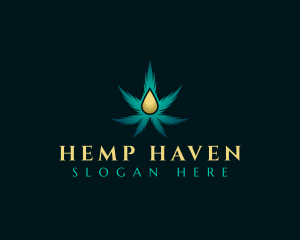 Marijuana Leaf Oil logo design