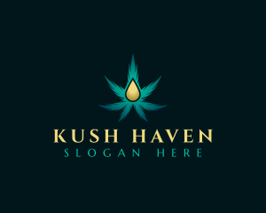 Marijuana Leaf Oil logo design