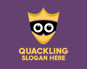 Duckling - Duck Crown Cartoon logo design