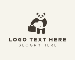 Businessman - Panda Bear Briefcase logo design