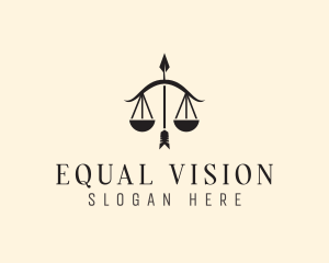 Equality - Justice Scales Bow Arrow logo design