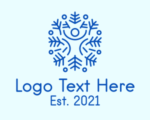 Ice - Cool Human Snowflake logo design