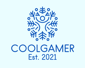 Ice - Cool Human Snowflake logo design