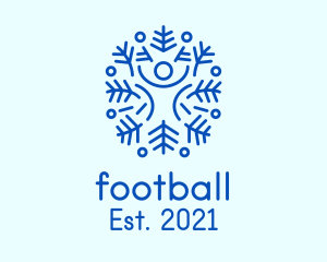Winter - Cool Human Snowflake logo design