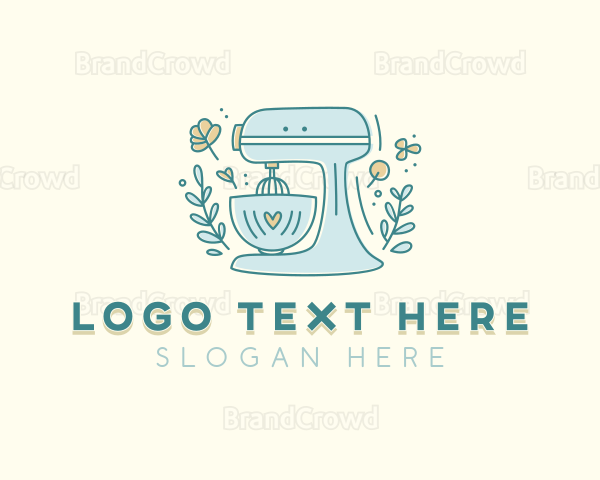 Floral Baking Stand Mixer Logo