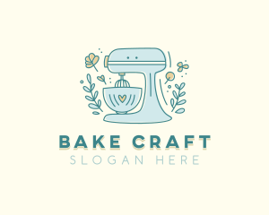 Floral Baking Stand Mixer logo design