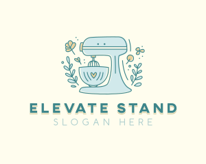 Floral Baking Stand Mixer logo design