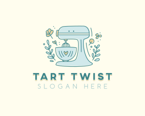 Floral Baking Stand Mixer logo design