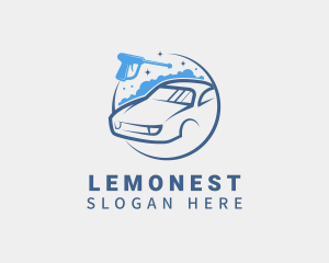 Pressure Washer Car Cleaning Logo
