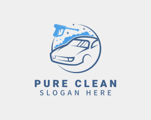 Pressure Washer Car Cleaning logo design