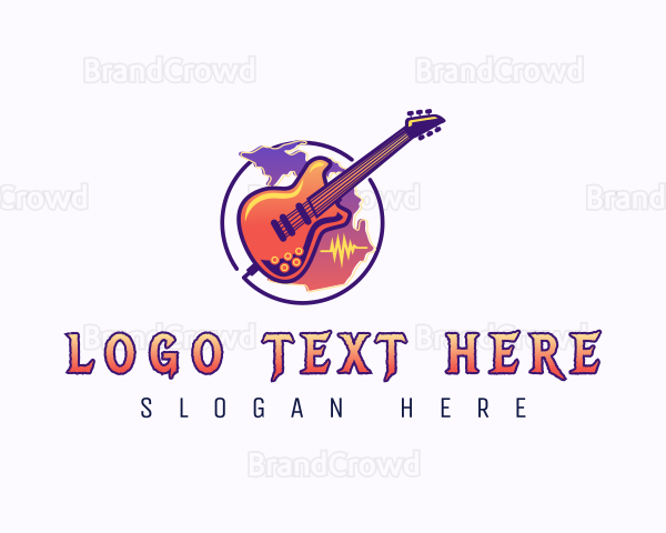 Electric Guitar Music Logo