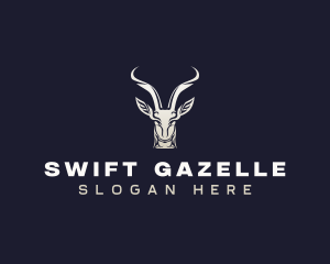 Gazelle - Animal Antelope Antler logo design