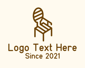 Minimalist - Brown Round Back Chair logo design
