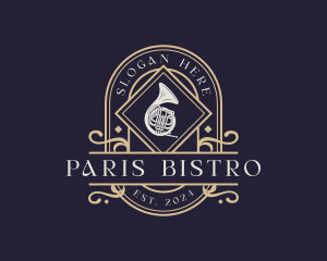 Luxury Musical French Horn logo design