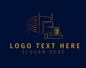 Yellow - Cargo Delivery Truck logo design