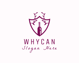 Shield Vine Wine Bottle  Logo