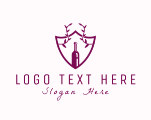 Shield Vine Wine Bottle  Logo