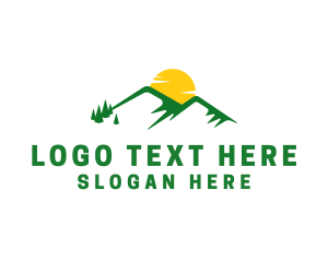 Outdoor - Mountain Sun Trekking logo design