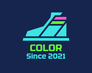 Futuristic Neon Shoes logo design