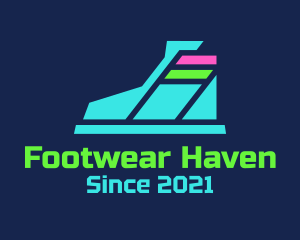 Futuristic Neon Shoes logo design