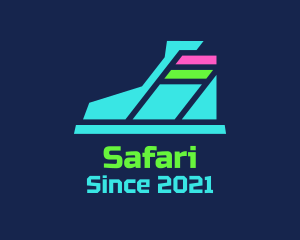 Sneaker - Futuristic Neon Shoes logo design