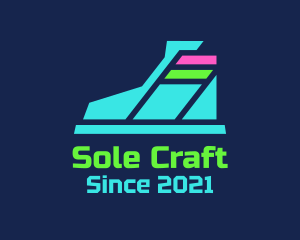 Futuristic Neon Shoes logo design