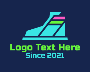 Sneaker Store - Futuristic Neon Shoes logo design