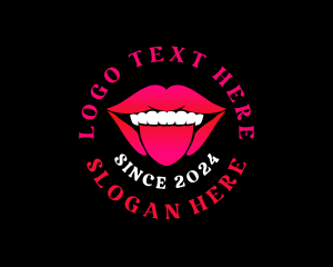 Fetish - Erotic Tongue Lips logo design