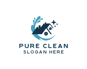 House Cleaning Wave logo design