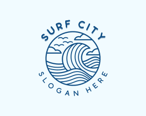 Ocean Tide Surfing logo design