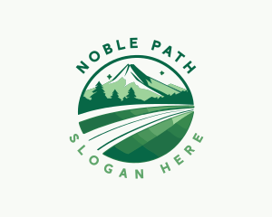 Hiking Mountain Peak logo design