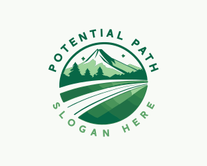 Hiking Mountain Peak logo design