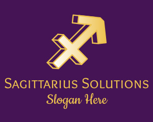 Sagittarius Zodiac Astrology logo design