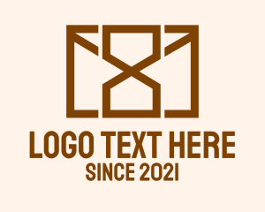 Hourglass - Brown Mail Hourglass logo design