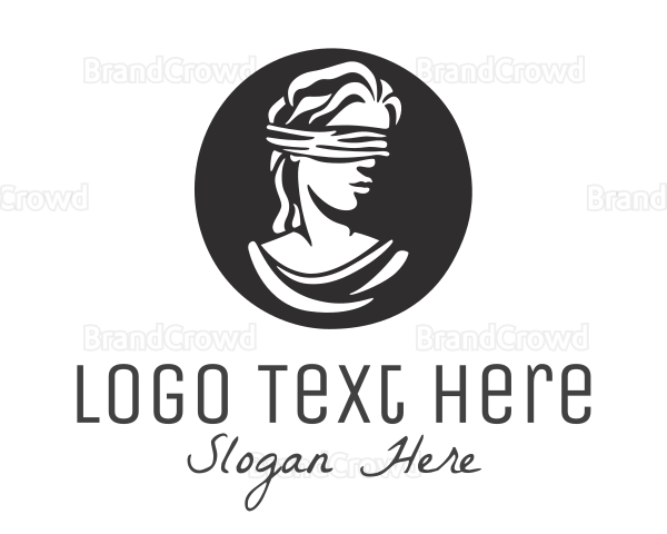 Blindfolded Woman Legal Justice Logo