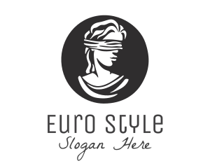 Europe - Blindfolded Woman Legal Justice logo design