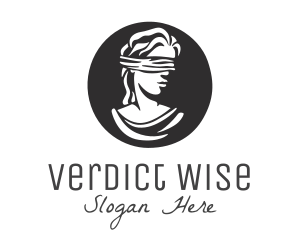 Judge - Blindfolded Woman Legal Justice logo design