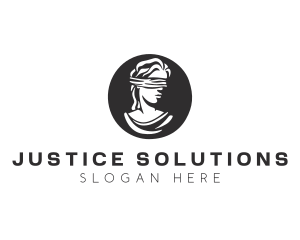 Judicial - Blindfolded Woman Legal Justice logo design