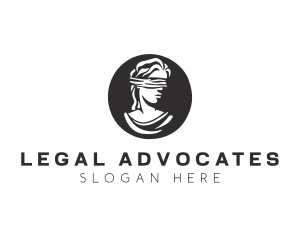 Blindfolded Woman Legal Justice logo design