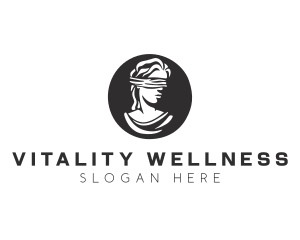 Blindfolded Woman Legal Justice logo design