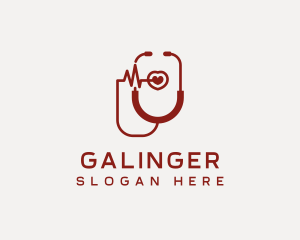 Cardiologist Heart Stethoscope Logo