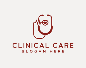 Cardiologist Heart Stethoscope logo design