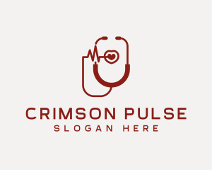 Cardiologist Heart Stethoscope logo design