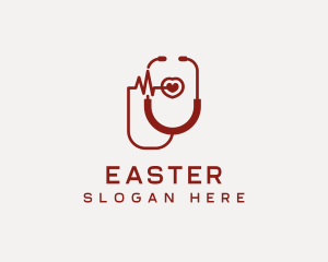 Medical Center - Cardiologist Heart Stethoscope logo design