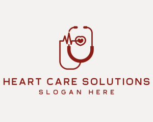 Cardiologist Heart Stethoscope logo design