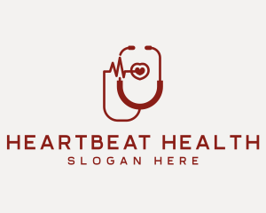 Cardiovascular - Cardiologist Heart Stethoscope logo design