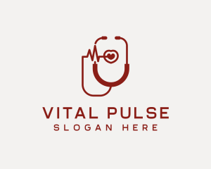 Cardiologist Heart Stethoscope logo design