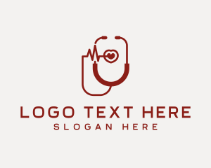 Cardiologist Heart Stethoscope Logo