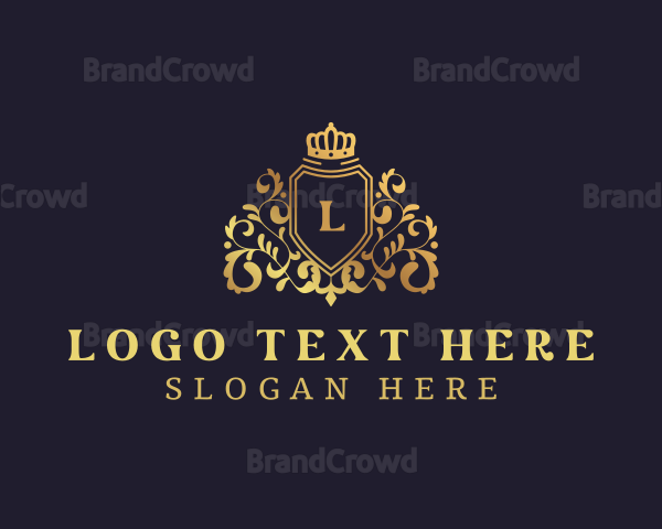 Golden Crown Regal Shield Logo