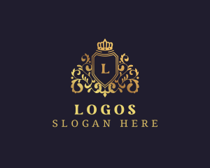 Royal - Golden Crown Regal Shield logo design
